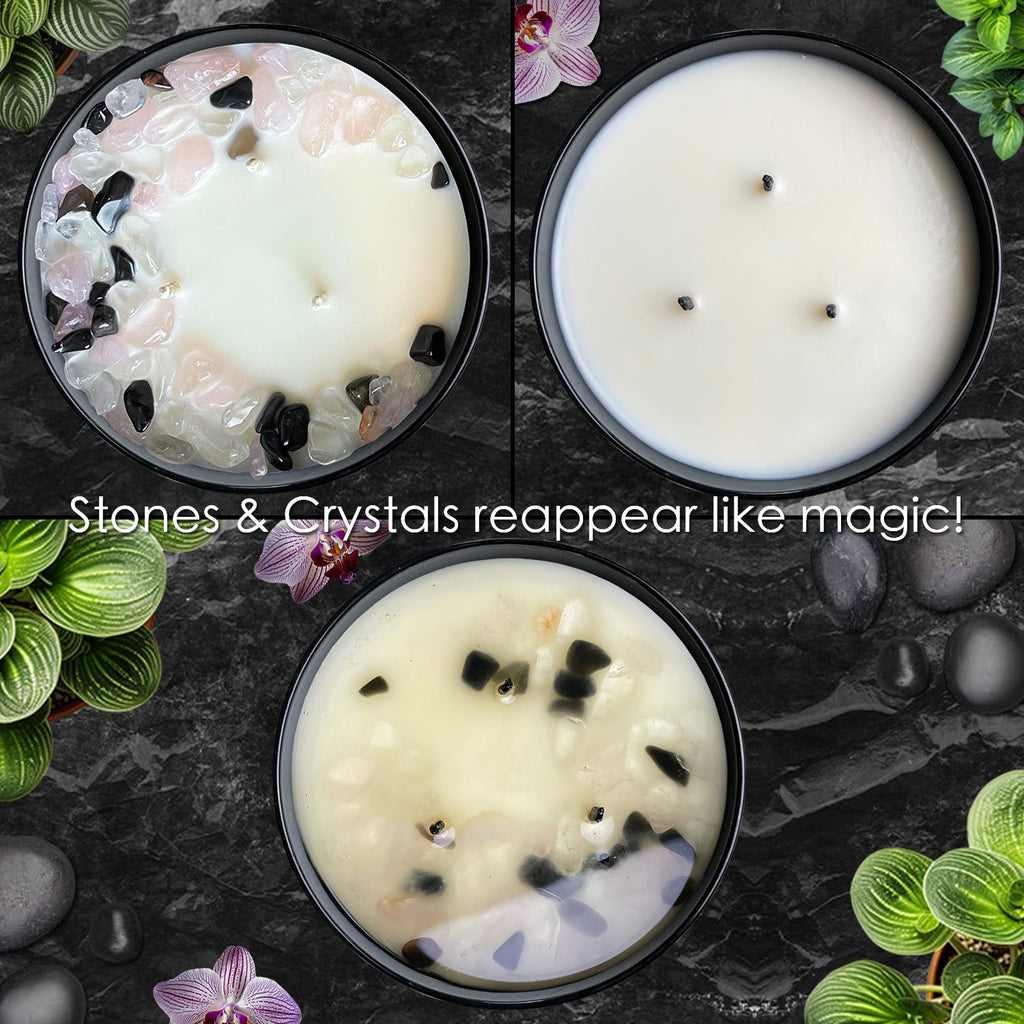 Throat Chakra Crystal Candle, 10oz
