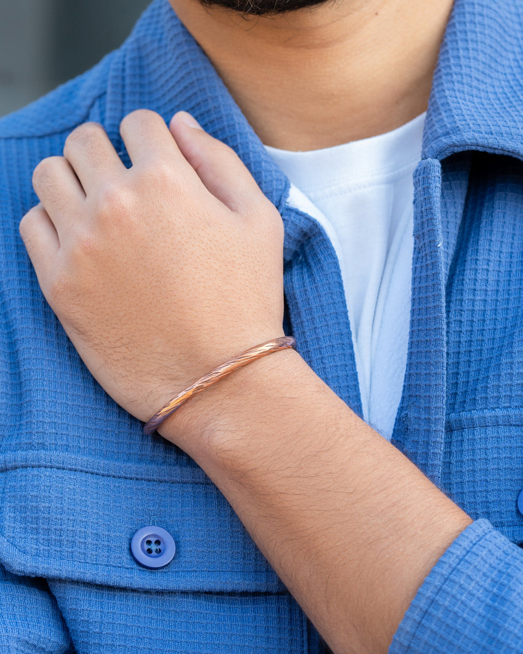 Pure Copper Cuff Bracelet – Distressed