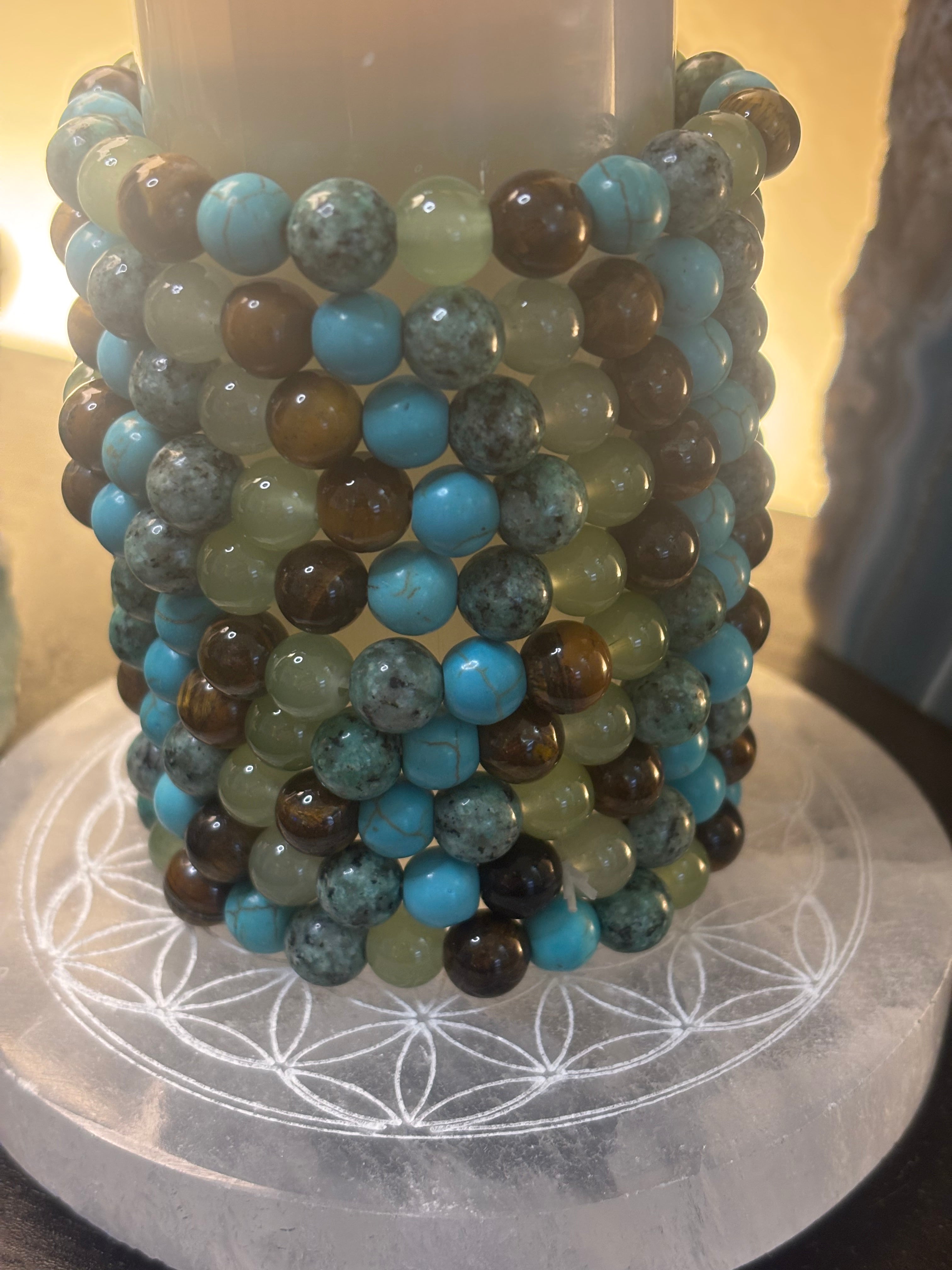 Anxiety Relief & Balance Bracelet – Multicolor Natural Stones for Calm, Clarity & Communication