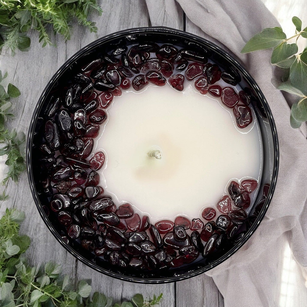 Root Chakra Crystal Candle, 10oz