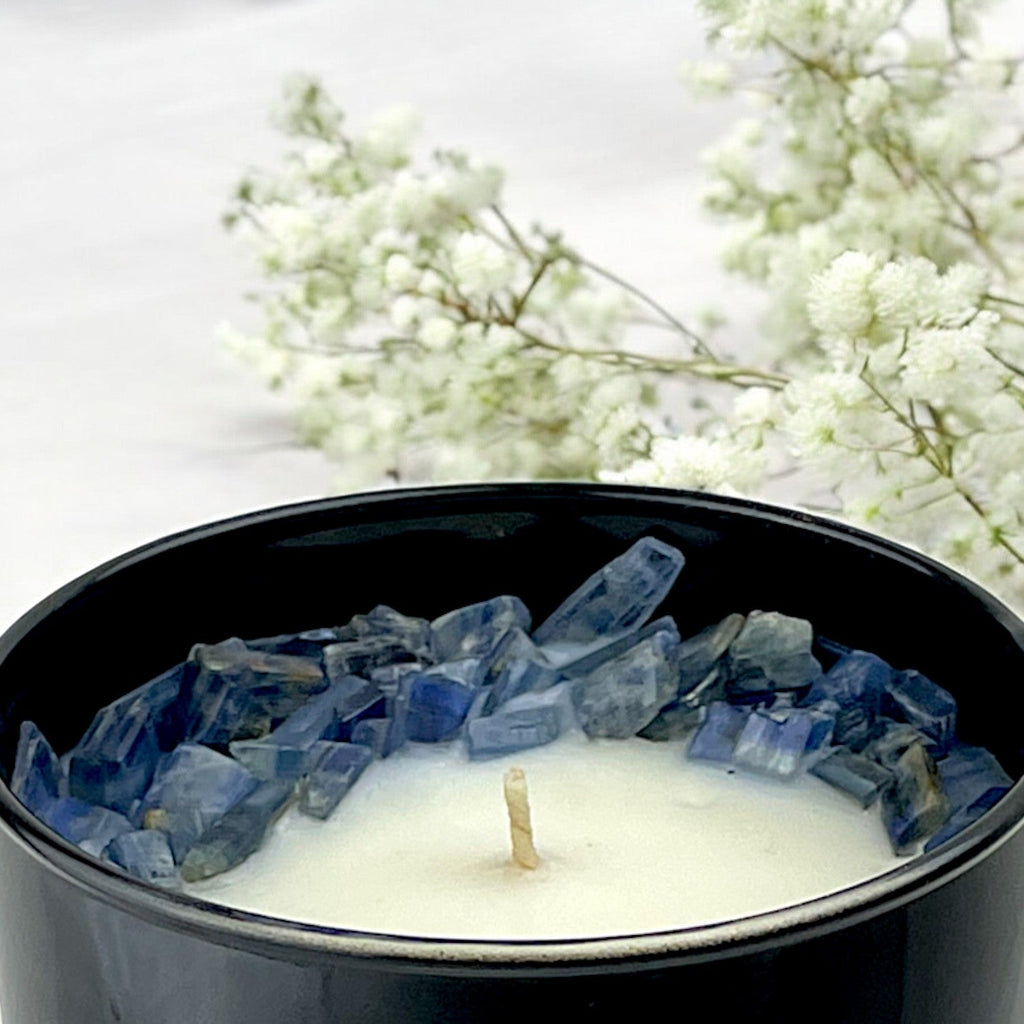 Throat Chakra Crystal Candle, 10oz
