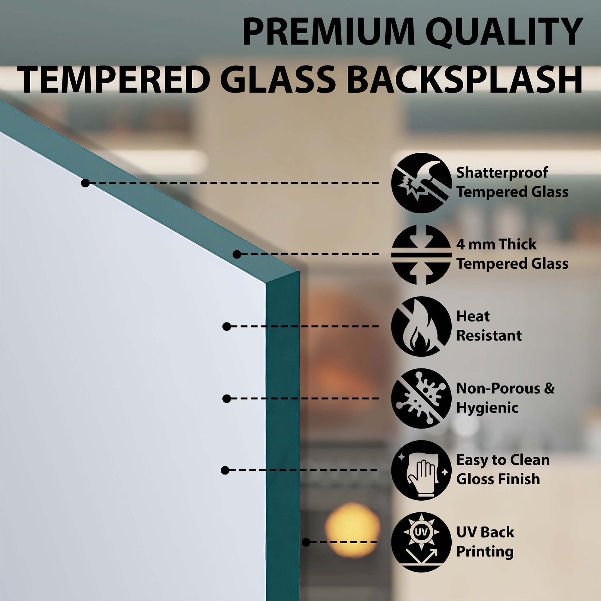 Custom Kitchen Backsplash – Copper Look Tree Tempered Glass Stove Backsplash