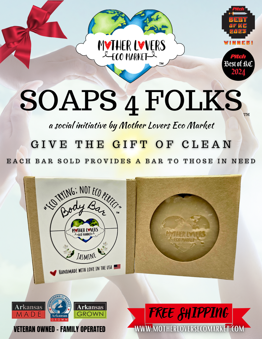 Mother Lovin Body Bar Soap - Jasmine - 4 oz - Handmade - Natural - Vegan - Organic - Zero Waste